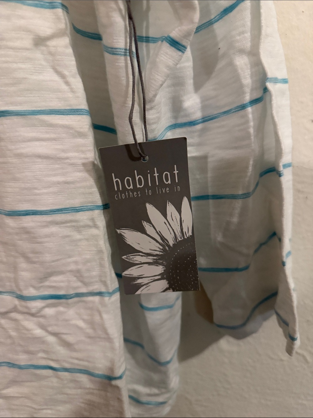 Habitat White Tee with Light Blue Stripes - Picture 2 of 3